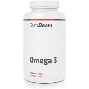 GymBeam Omega 3 Olio di Pesce in Comode Capsule, Integratore Salutare di Acidi Grassi Insaturi con Alto Contenuto di EPA e DHA, Contribuisce alla Funzione Cardiaca e Cerebrale, Vitamina E (240 cps)