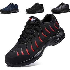 LARNMERN Scarpa Scarpe Antinfortunistiche Scarpa Antinfortunistica Antinfortunistiche Uomo Donna Leggere Scarpe da Lavoro Comode Estive Ammortizzazione (Nero,38EU)