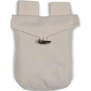 HEMAD Borsa medievale in cotone, marsupio con bottone, modello: Widia, beige., Einheitsgröße