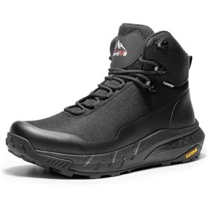 NORTIV 8 Scarponi da Trekking Impermeabili uomo, Leggeri Traspiranti, da Trekking, Campeggio Alpinismo,Size 42,Nero,NMUMHB2504