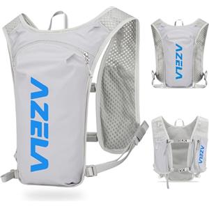 HOTUT Zaino da Corsa,Gilet Idrici Unisex con Strisce Riflettenti, Zainetto Gilet Corsa,Cinghie Pettorali Regolabili,Zaino Idratazione per Corsa Ciclismo Maratona Trekking Trail,Grigio