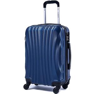 R.Leone Ryanair 55x40x20cm Valigia Trolley Bagaglio a mano Rigido Ultraleggero in ABS 4 Ruote smontabile Rimovibili Autonome 20373N (Valigia 55X40X20cm, Blu)