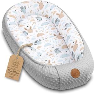 Totsy Baby Riduttore lettino neonato - 90x50 cm nido culla pod cocoonababy babynest antisoffoco per bambina e bambino baby nest per neonati Gufo grigio