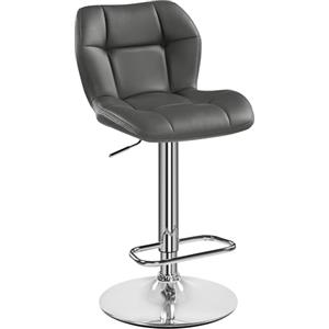 Yaheetech Sgabello Bar Alto Cucina Moderno Design in Similpelle con Schienale Girevole 360° Altezza Regolabile da Penisola Grigio Scuro