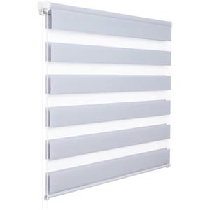 WOLTU Tenda a Rullo per interni Doppio Strato Giorno e Notte, Fissaggio a Morsetto Senza Foratura 100l x 150A cm Grigio, Tenda Traslucida e Oscurante per Finestra o Porta