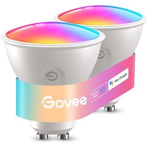 Govee Lampadine WiFi Intelligente, Lampadina LED GU10 RGBWW Compatibile con Matter, Alexa e Google Home, Lampada Smart GU10 400LM Dimmerabile 16 Milioni di Colori Sincronizzazione Musicale, 2 Pezzi