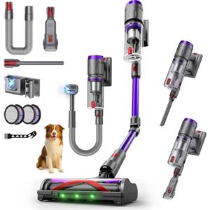 Circlio FURGO Flex V16 Aspirapolvere Senza Fili, 600W/58000Pa/80Min, Scopa Elettrica Senza Fili con Tubo Pieghevole, Tubo Estensibile da 1m, Srotolatore di Peli di Animali, Per Pavimenti/Tappeti