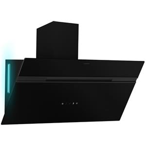 Klarstein Alina - Cappa Aspirante, 90cm, Cappa a Parete, 615 m³/ora, Classe A, LED a 9 Colori, Touch Control, 54 dB, Nero, Convertibile in Ricircolo