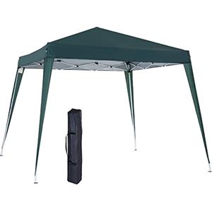 Outsunny Gazebo Pieghevole da Giardino 2.4x2.4m Struttura in Acciaio, Corde Antivento e Sacca di Trasporto, Verde