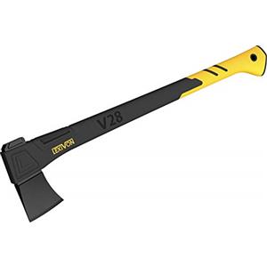 LEXIVON V28 Ascia Spaccalegna da Campeggio, Accetta Sopravvivenza, 28" (71 cm), Impugnatura Ergonomica, Manico Leggero in Vetroresina, Fodero Protettivo Portatile Incluso (LX-V28)