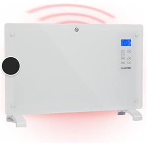 Klarstein Stufa Elettrica Basso Consumo 2000W, Termoconvettore Con Rotelle, Termosifone Portatile, Termoconvettore a Parete Con Termostato, Stufetta per Casa