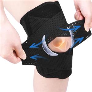 AOOWU Tutore Ginocchio, Ginocchiera Ortopedica Rotulea Regolabile con Stabilizzatori Laterali, Supporto per Ginocchio per Corsa, Lesioni al Menisco, Artrite, Infortunio Sportivo