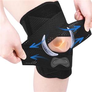 AOOWU Tutore Ginocchio, Ginocchiera Ortopedica Rotulea Regolabile con Stabilizzatori Laterali, Supporto per Ginocchio per Corsa, Lesioni al Menisco, Artrite, Infortunio Sportivo