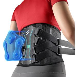 Fitomo Fascia Lombare Supporto Schiena, Cuscino di supporto 3D, Supporto Ergonomico e Stecche in Fibra di Carbonio per Lavoro, Sciatica, Postura