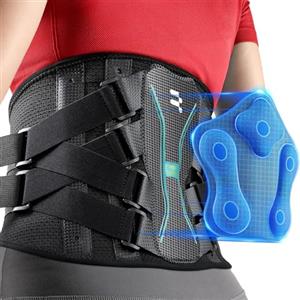 Fitomo Fascia Lombare Supporto Schiena, Cuscino di supporto 3D, Supporto Ergonomico e Stecche in Fibra di Carbonio per Lavoro, Sciatica, Postura