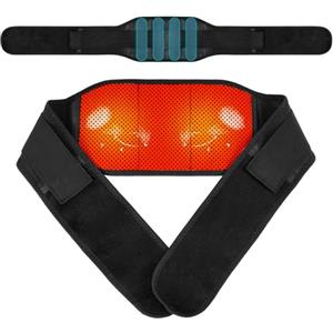 AOOWU Fascia Lombare Riscaldamento, Fascia Lombare Posturale Regolabile per Uomo Donne, Cintura Riscaldante Fascia Supporto Lombare, Tutore per la schiena con 4 supporti per alleviare dolore Lombare