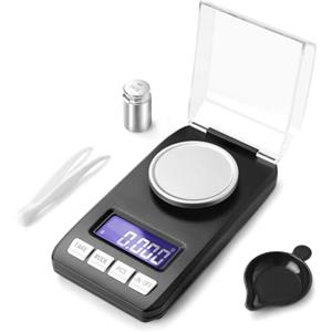 Muaket 0,001g/50g Bilancia di Precisione, Bilancia Milligrammi Tascabile, Bilancia Digitale con Pesi di Calibrazione, Bilancia da Cucina per Pesare Polveri, Medicine, con Pinzetta e Piatto di Pesatura