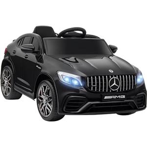 HOMCOM Macchina Elettrica per Bambini 12V Mercedes-Benz AMG GLC63S COUPE, Auto Elettrica per Bambini 3-5 Anni, Velocità 3-5km/h, con Cintura di Sicurezza, Telecomando e USB per Musica MP3, Nero