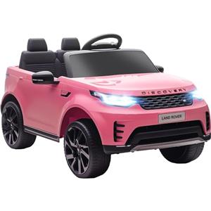 AIYAPLAY Macchina Elettrica per Bambini 3-6 Anni con Licenza Land Rover Discovery 12V, 2.5-4.5 km/h Auto Elettrica per Bambini con 2 Motori, Sospensioni, Telecomando, USB, Musica, Fari, Clacson, Rosa