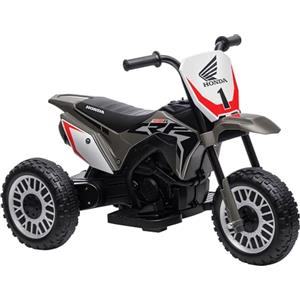HOMCOM Moto da Cross Elettrica per Bambini Licenza Honda CRF450RL a 3 Ruote con Clacson, Moto Giocattolo in PP e Metallo, 71x40.5x43.5 cm, Grigio