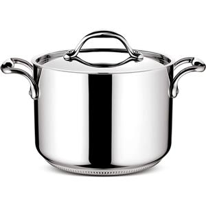Lagostina Accademia Lagofusion Pentola 24 cm in Acciaio Inox con Coperchio e 2 Maniglie, Compatibile con Induzione, Gas e Forno