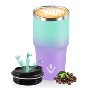 HoneyHolly Termos Caffè 600 ML, Tazza termica Riutilizzabili Prova di Perdite, Bicchiere Termico, Acciaio Inox 304, Travel Mug per Caffè Caldo e Freddo, Latte e Tè