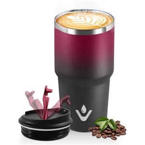 HoneyHolly Termos Caffè 600 ML, Tazza termica Riutilizzabili Prova di Perdite, Bicchiere Termico, Acciaio Inox 304, Travel Mug per Caffè Caldo e Freddo, Latte e Tè