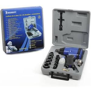 MICHELIN Avvitatore Pneumatico per Compressore, Pistola Pneumatica con 10 Chiavi a Bussola da 1/2", Chiave Pneumatica con 350 Nm di Coppia, Pressione Max 6 Bar