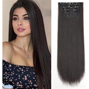 YDDM Clip in Hair Extension Set 4 Pezzi Extension Capelli Ricci Clip in, Capelli per le Donne YDDM Fibre per Capelli Sintetiche