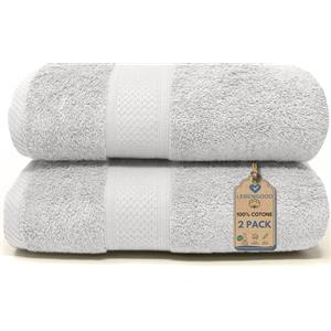 LEBENGOOD - Set Asciugamani Bagno 2 Pezzi - Spugna 100% Cotone OEKO-TEX® 550gsm - Telo Doccia e Asciugamani Bagno Grandi (70x140 cm) - Extra Morbidi Super Assorbenti-Teli Doccia Grandi Casa Hotel Spa