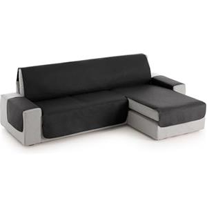 textil-home Textilhome Copridivano 3 Posti con Penisola Destro Adele - Trapuntato Reversibile Universale Nero | Copri divano Angolare 240 cm, Salvadivano Antigraffio per Gatti, Antimacchia