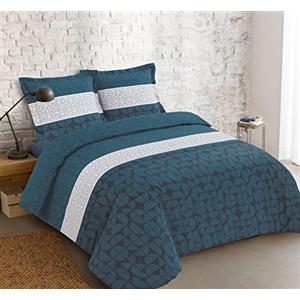 Vision - Biancheria da letto Basile - Copripiumino 260 x 240 cm + 2 federe coordinate 65 x 65 cm - 100% cotone