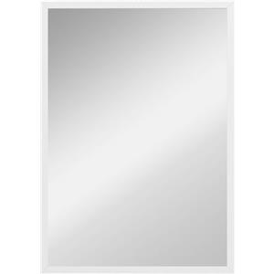 HOMCOM Specchio a Muro Rettangolare con Ganci, Specchio da Parete in Vetro e MDF, 50x70 cm, Bianco