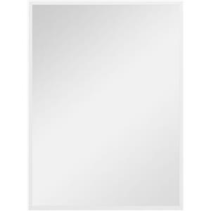 HOMCOM Specchio Bagno Parete Rettangolare con Ganci, Specchio da Camera in Vetro e MDF, 60x80 cm, Bianco