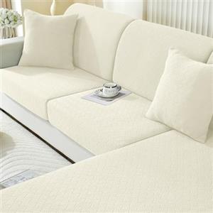 Ystyle Copriseduta Divano Elasticizzato, Universale Copricuscini Divano, Sofa Seat Cover, Copri Seduta Divano Antigraffio, Copridivano Cuscini, Coprisedile Divano (2 Posto, Beige)