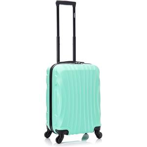 R.Leone Valigia 55x35x25 cm Trolley Bagaglio a Mano 4 Ruota in ABS Air France KLM 20373FR (Valigia 55x35x25cm, Verde Acqua)