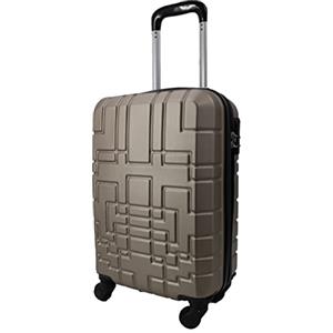 R.Leone Valigia EasyJet 45x36x20 cm Trolley Bagaglio a mano in ABS 4 Ruote Autonome (Oro, 611 Valigia 50x33x20cm)