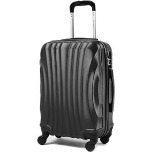 R.Leone 60x40x20 ruota smontabile 55x40x20 Valigia Bagaglio a mano 4 Ruote Rimovibili Capienza Massima Trolley in ABS adatto Ryanair 2037MAX (60x40x20 ruota smontato 55x40x20 cm, Nero)