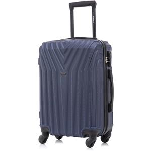 R.Leone Valigia EasyJet 45x36x20 cm Trolley Bagaglio a mano in ABS 4 Ruote 9001 (Blu, XS Bagaglio Low cost)