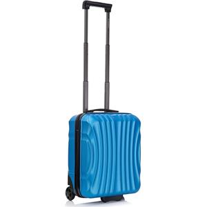 R.Leone Valigia 45x36x20cm Easyjet Trolley Bagaglio a Mano 2 Ruota in ABS 20374ES (45x36x20cm 2Ruota, Azzurro)
