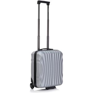 R.Leone Valigia 45x36x20cm Easyjet Trolley Bagaglio a Mano 2 Ruota in ABS 20374ES (45x36x20cm 2Ruota, Argento)