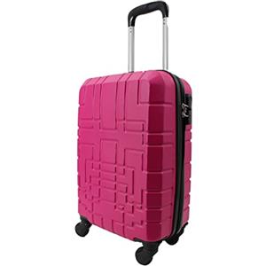R.Leone Valigia EasyJet 45x36x20 cm Trolley Bagaglio a mano in ABS 4 Ruote Autonome (Fucsia, 611 Valigia 50x33x20cm)