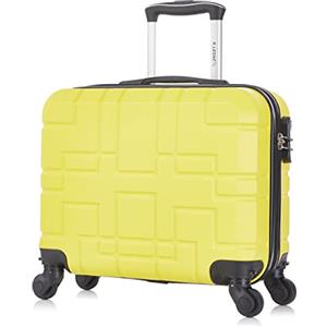R.Leone Valigia EasyJet 45x36x20 cm Trolley Bagaglio a mano in ABS 4 Ruote 2130 (XS 45X41X20cm senza ruota 45x36x20cm, Giallo)