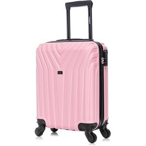 R.Leone Valigia da 1 Fino a Set 4 Trolley Rigido grande, medio, bagaglio a mano e bagaglio EasyJet 45X36X20cm 4 ruote in ABS 9002 (Rosa Pastello, XS Bagaglio EasyJet)
