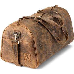 Berliner Bags Vintage Borsone da Viaggio Oslo, Borsone Palestra in Vera Pelle, Weekender per Sport da 50L, Unisex - Marrone