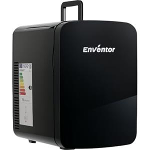 Enventor 15L 20 Lattine Frigorifero Piccolo Nero, Mini Frigo da Camera e Ufficio con Raffreddamento e Riscaldamento, Frigo Portatile 12V/220V, Mini Frigorifero per Cosmetici, Bevande e Frutta