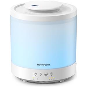 Homvana Umidificatore Ambiente, 1,5L Diffusore Oli Essenziali, Cool Mist Top-Fill Umidificatore Ambiente Bambini, Humidifier Per Piante, Neonato Accessori Utili, Aromaterapia, Profumo Diffusori, Timer