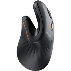 ProtoArc Mouse Ergonomico, EM11 NL Mouse Verticale Senza Fili Ottico Ricaricabile con 3 Porte Dispositivi (2*Bluetooth &USB), 3 DPI Regolabili per Computer, iPad, Mac, Windows - Nero