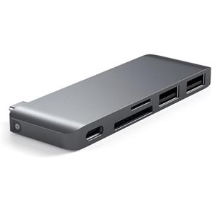 SATECHI 5 in 1 USB C Hub Combinato, Adattatore Multiporta Alluminio con 2x USB-A 3.0, Lettori di Schede Micro/SD, Design Dongle per MacBook Air e Pro, Chromebook, Surface, Windows - Grigio Siderale