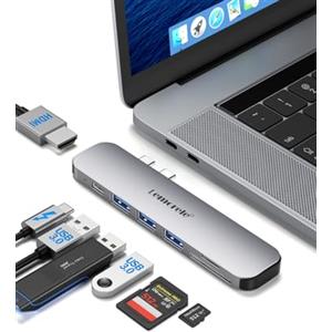 Lemorele Adattatore Macbook Air Pro Thunderbolt -7in2, Alluminio 40gbps Hub USB C Thunderbolt, 3*Usb 3.0, Hdmi 4k, Sd Tf, PD100w, Accessori Mac Adapter USB C Hub thunderbolt 4 dock Per Macbook Pro Air